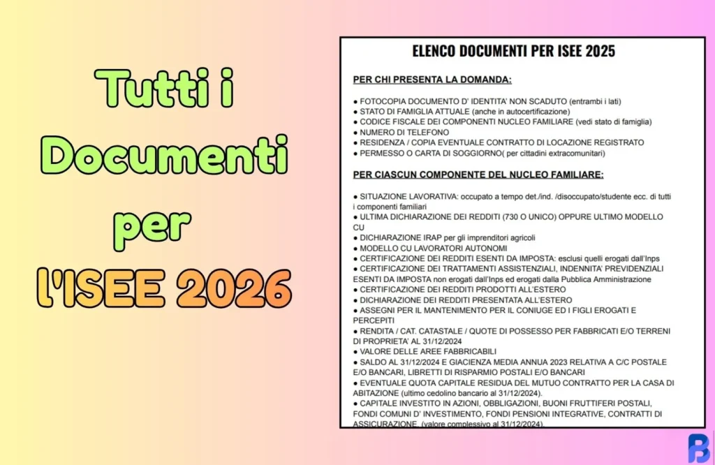 tutti i Documenti Necessari per Richiedere l'ISEE 2026